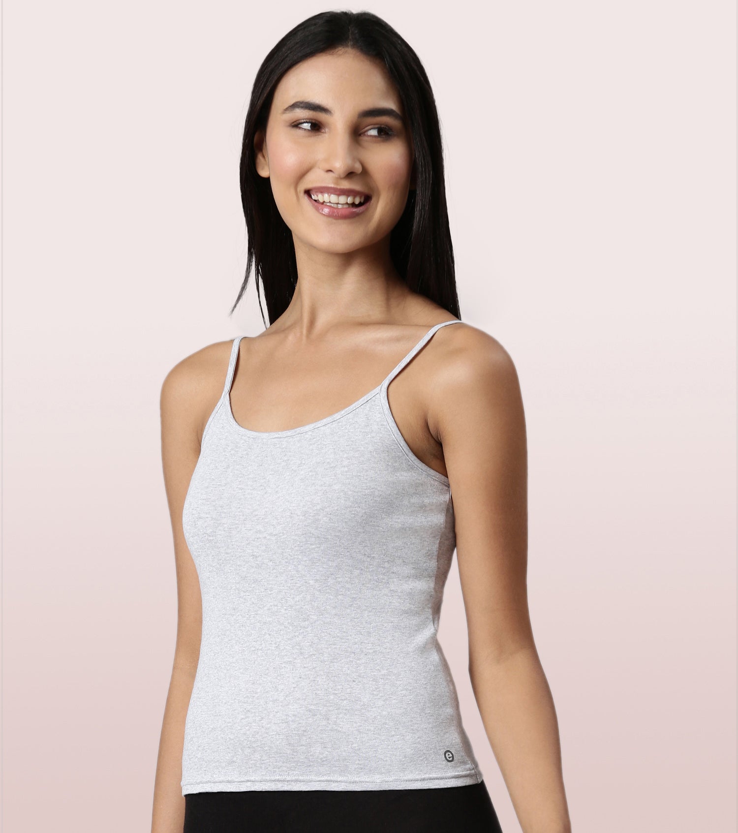 "Enamor E016  Flat Back Slim Fit Rib Camisole With Regular Length Regular Length"