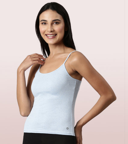 "Enamor E016  Flat Back Slim Fit Rib Camisole With Regular Length Regular Length"