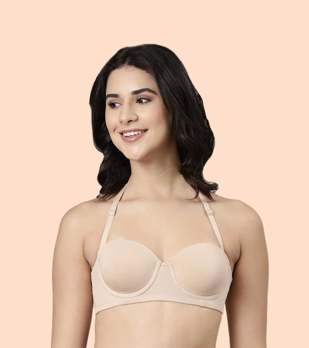 Enamor Multiway Bra For Women | High Coverage Cotton Strapless Bra For No Spill Coverage | A078Enamor Multiway Bra For Women | High Coverage Cotton Strapless Bra For No Spill Coverage | A078