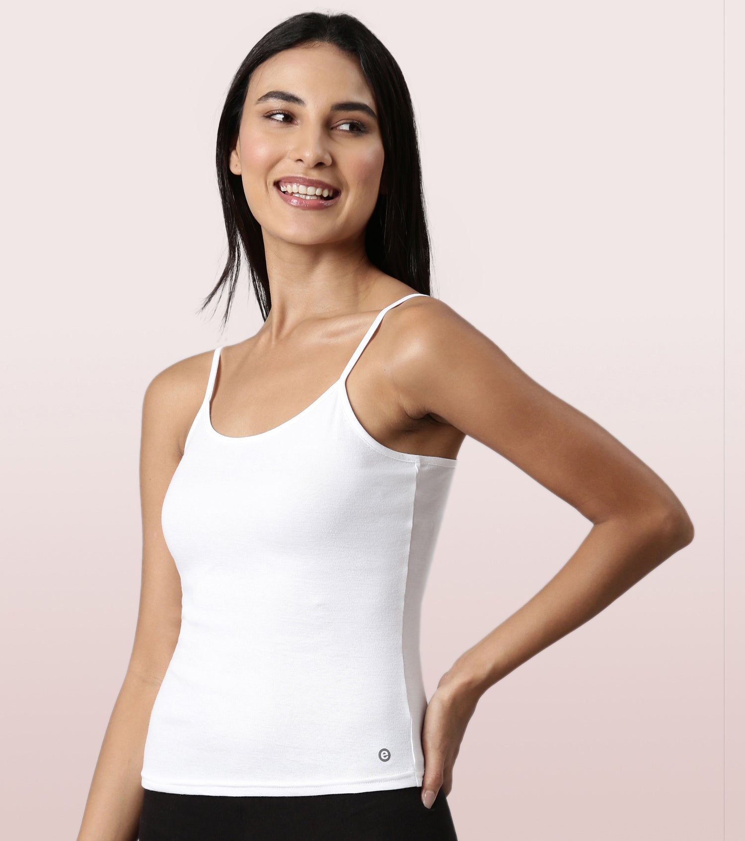"Enamor E016  Flat Back Slim Fit Rib Camisole With Regular Length Regular Length"