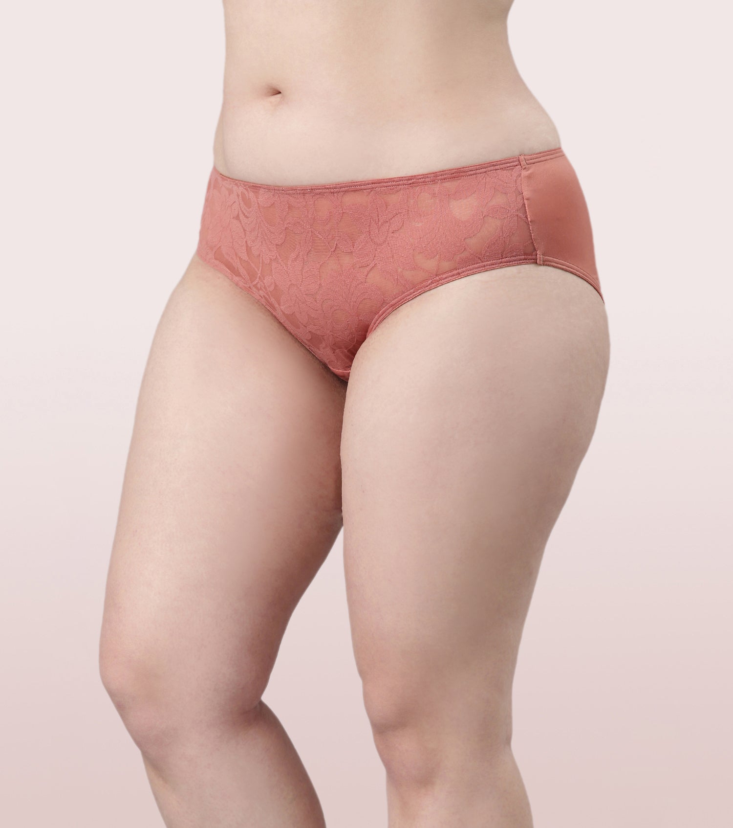 Enamor Mid Waist Hipster Co-Ordinate Panty For Women | Soft Tulle Fabric With Floral Lace At The Front | P122