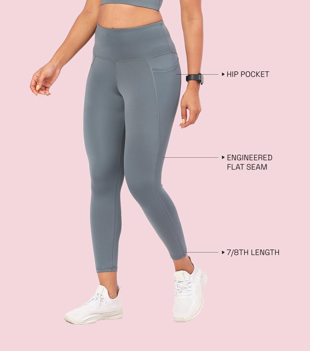 Enamor High rise 7/8th length Adjustable drawstring Workout leggings F