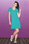 Enamor Inaya V Neck Soft Chemise-Turquoise