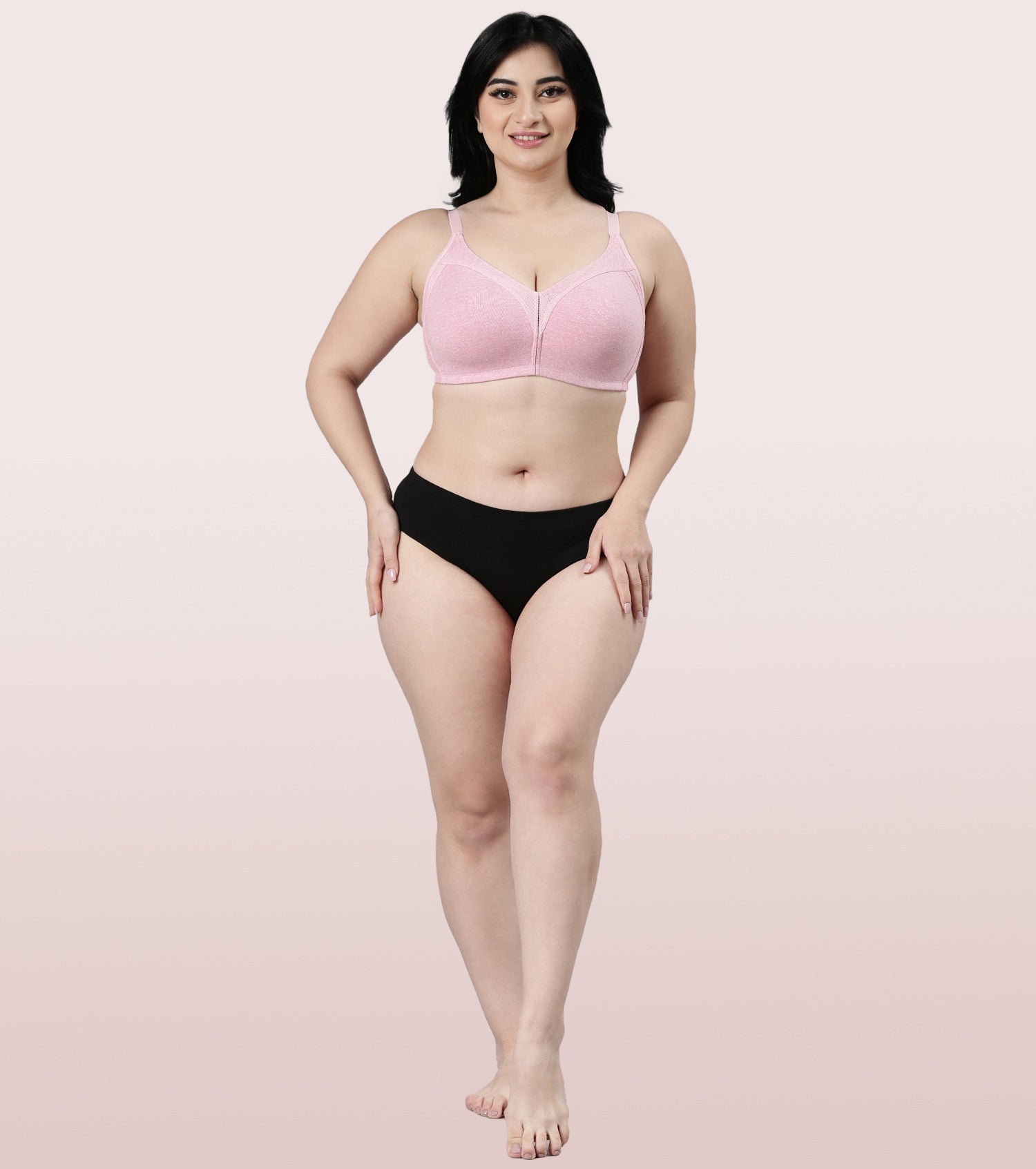 Enamor M-FrameJiggle Control Full Support Stretch Cotton Bra For Women - Non-Padded, Non-Wired Bra With Cooling Cotton Fabric | Orchid Melange | AB75