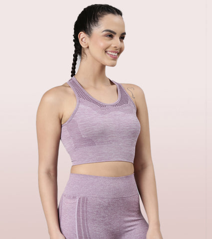 Enamor Medium Support Sports Bra | Held-in-fit Seamless Bra With Perforation For Ventilation For Women | A203