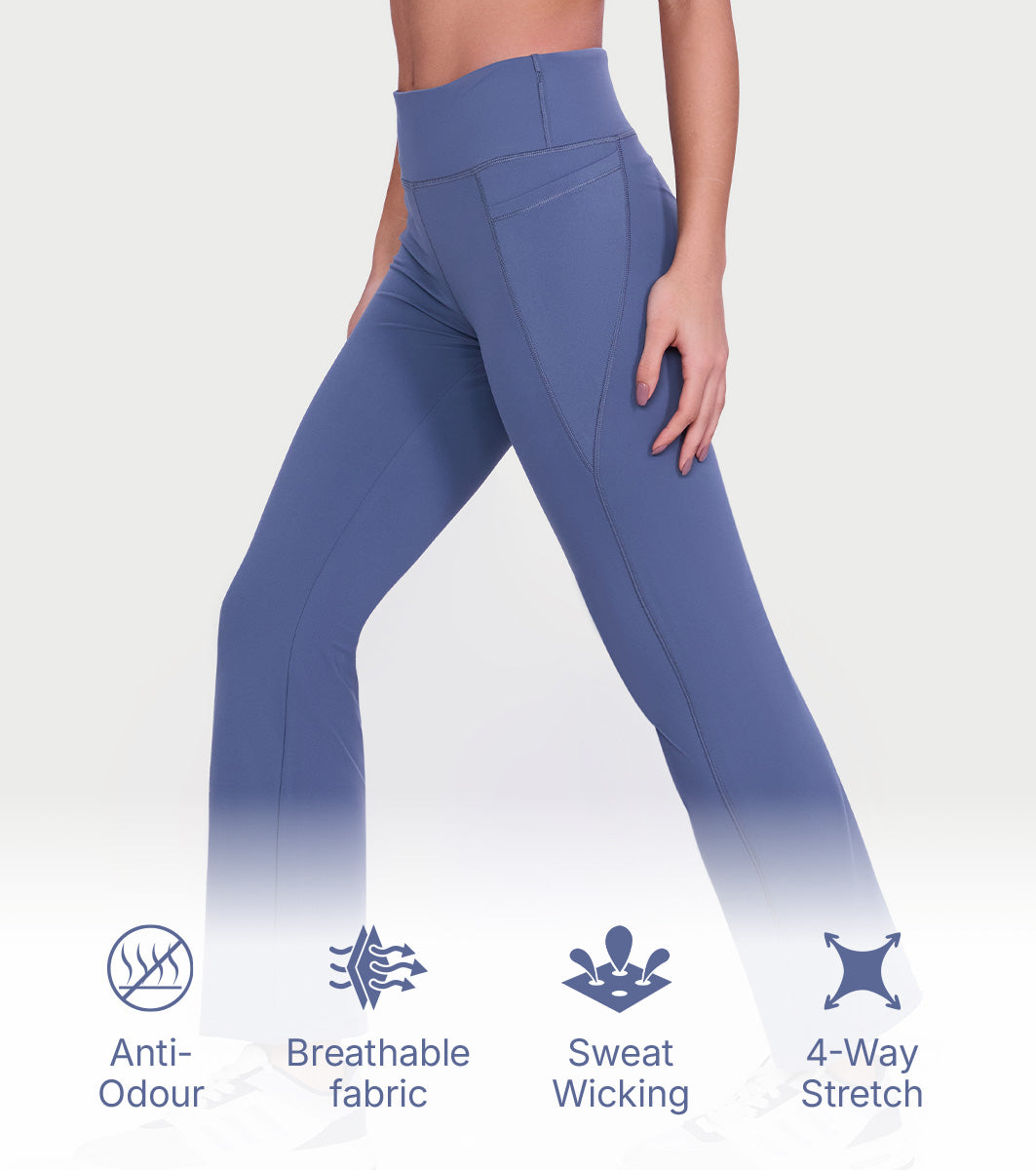 Enamor High Rise Full Length Pull on Boot Cut Active Pant For Women -