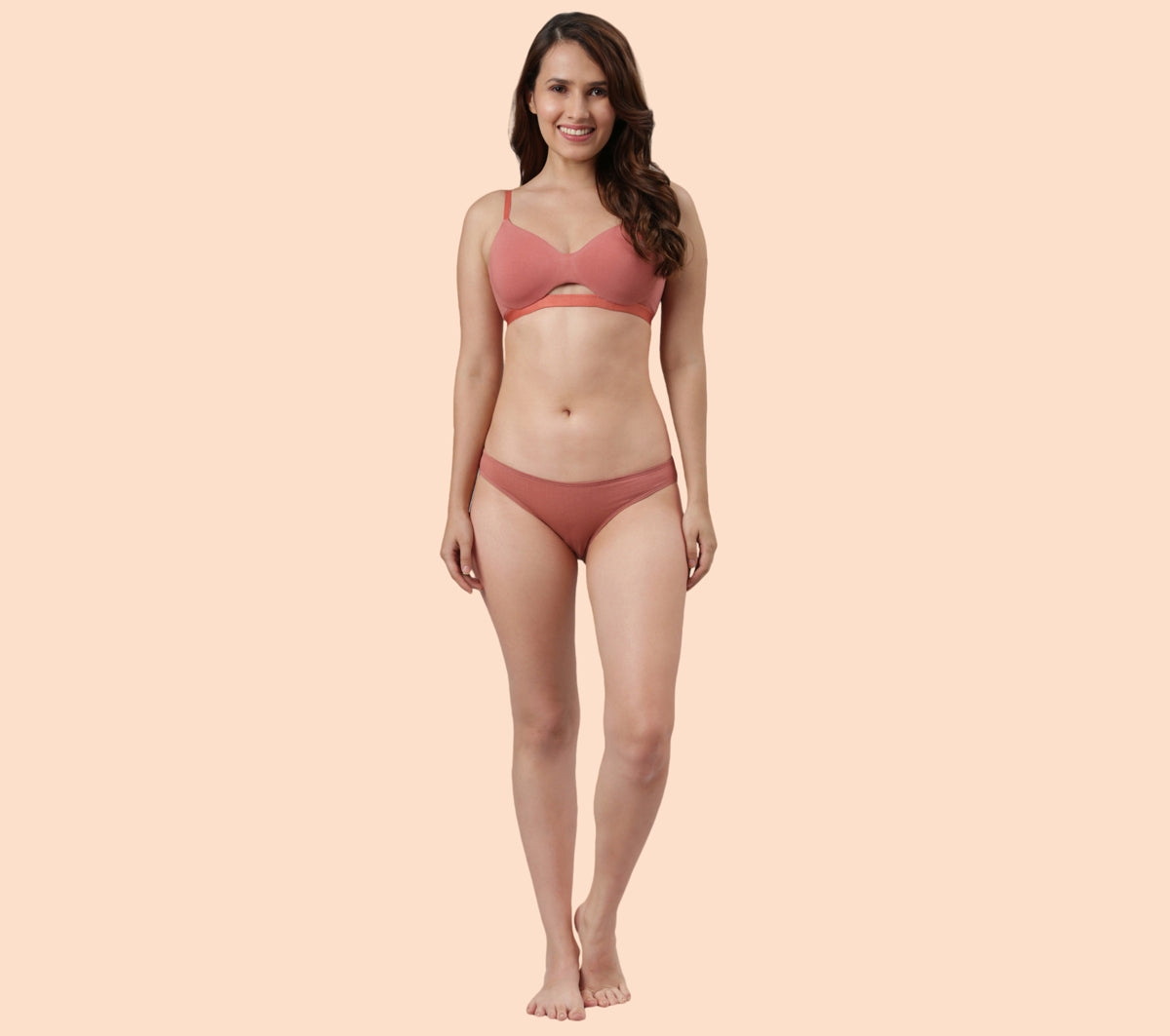 Enamor CloudSoft A032 Invisible Neckline Cotton T-shirt Bra for Women- Medium Coverage, Padded and Wirefree - Rosette