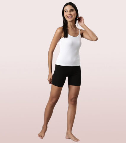 "Enamor E016  Flat Back Slim Fit Rib Camisole With Regular Length Regular Length"