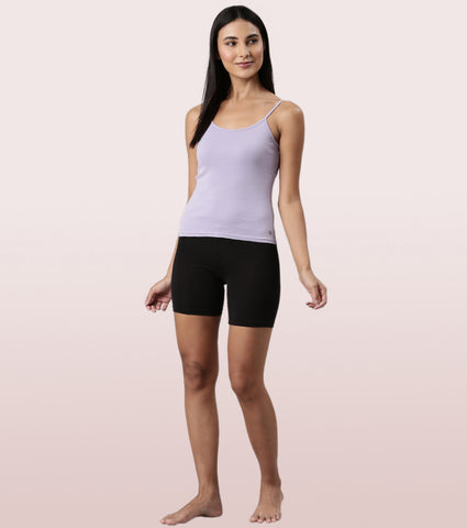 "Enamor E016  Flat Back Slim Fit Rib Camisole With Regular Length Regular Length"
