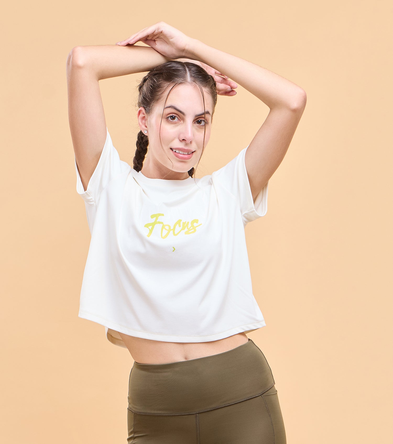 Enamor A311 Crop Graphic Tee - Relaxed Fit Crop T-Shirt with Inspirational Graphic