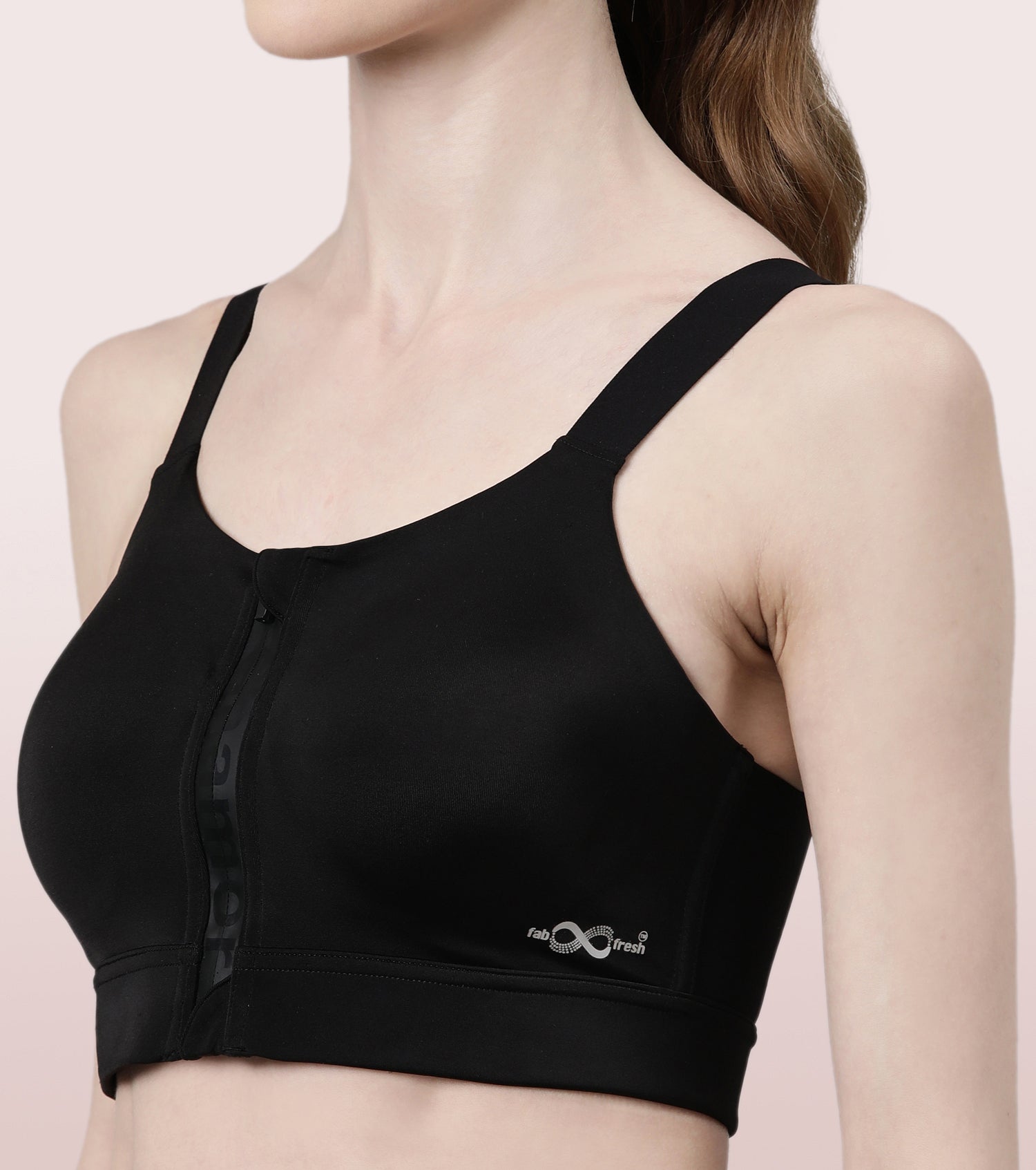 Enamor Front Open Bounce Control High Impact Sports Bra | SB29 - Black / 30D