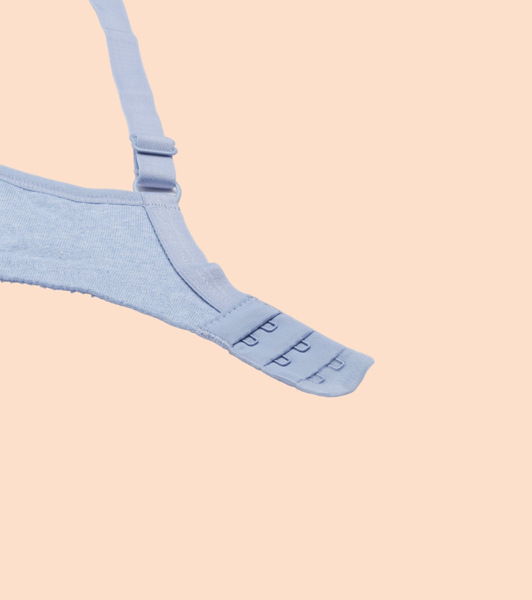 Enamor Fab-Cool A042 Side Support Shaper  Stretch Cotton Everyday Bra for Women- High Coverage, Non Padded and Wirefree - Chambray Melange