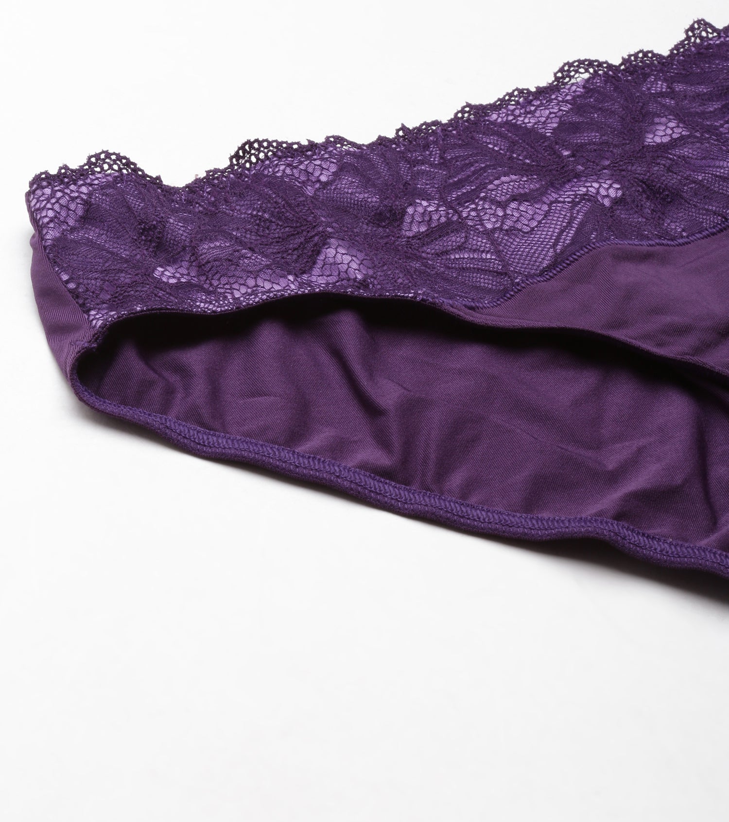Buy Enamor Lace Allure Medium Waist Satin Panty- Purple at Rs.445 online