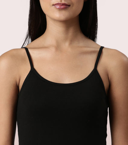 "Enamor E016  Flat Back Slim Fit Rib Camisole With Regular Length Regular Length"