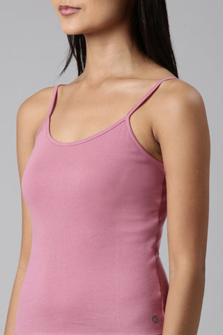 "Enamor E016  Flat Back Slim Fit Rib Camisole With Regular Length Regular Length"