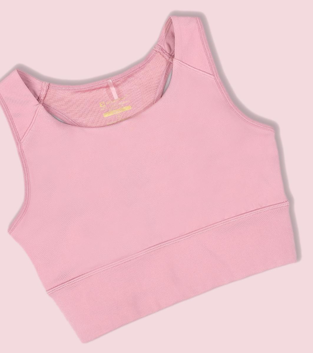 Enamor A202 Medium Impact Quick Dry Longline Workout Sports Bra - Lilas