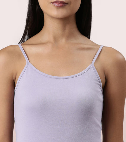 "Enamor E016  Flat Back Slim Fit Rib Camisole With Regular Length Regular Length"
