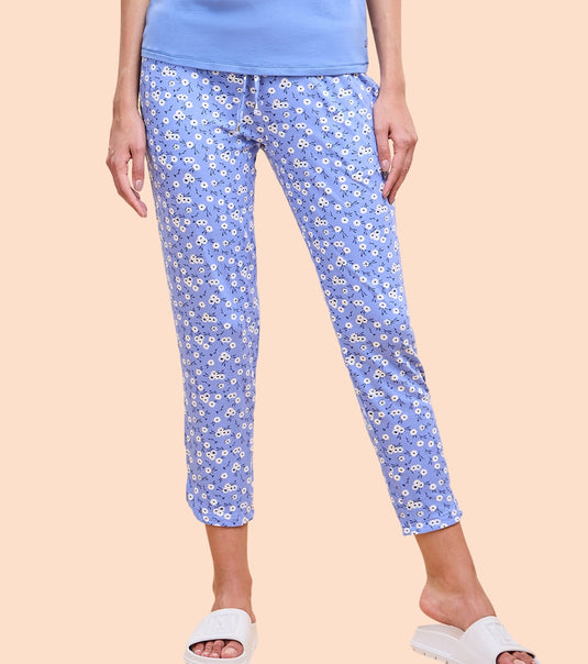 Enamor Essentials Womens E048-Mid Rise 7/8th Relaxed fit Lounge Pants