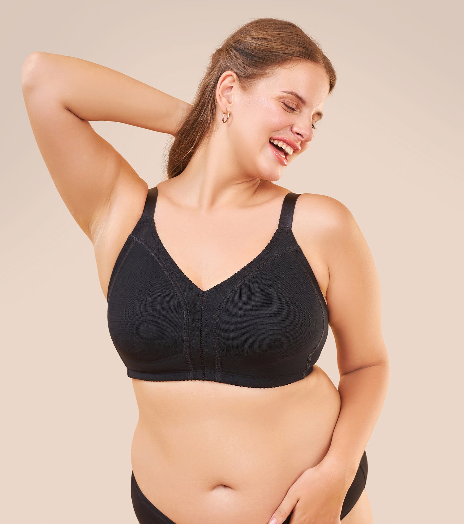 Enamor Body Transform F097 Smooth Contour Lift Bra for Women- Full Coverage, Non Padded and Wirefree - Black