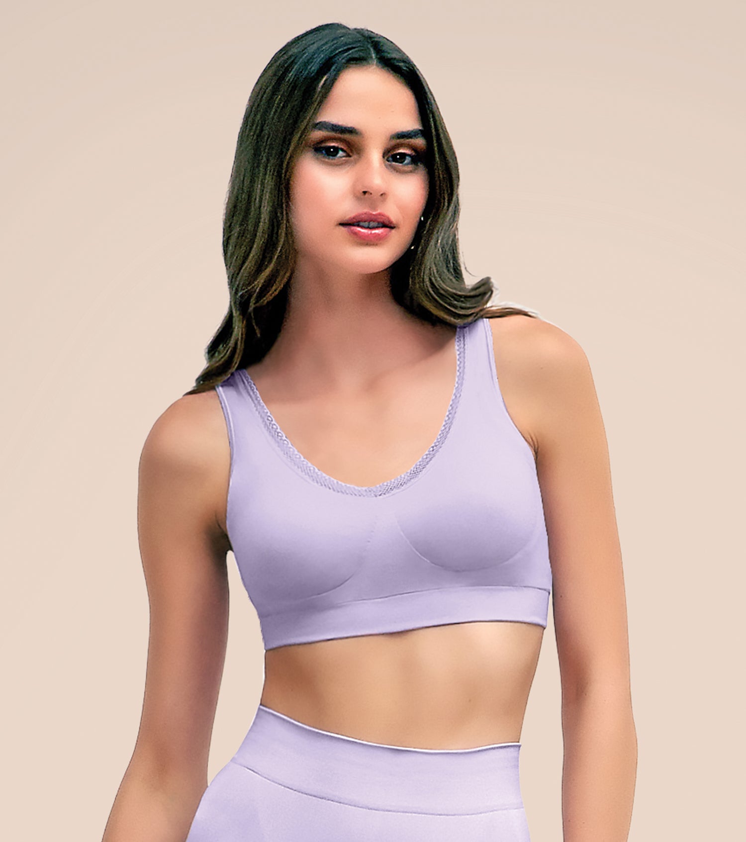 Enamor Flexi Free F137 Plunge Comfort Bralette Bra for Women - Non Padded, Wirefree and High Coverage