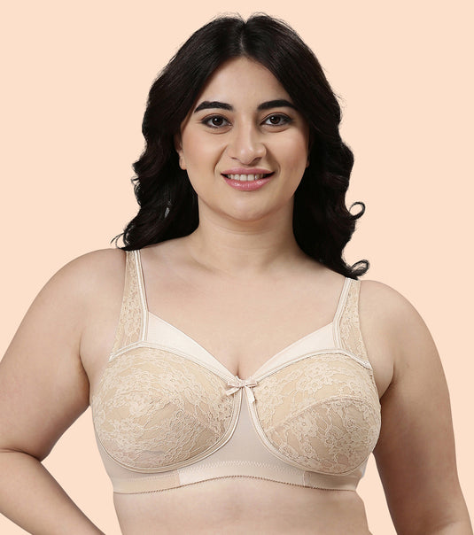 Enamor Classic Lift Women's Everyday Fashion Full Suppot Bra - Non-Padded, Wirefree, Full-Coverage - FB06 PALE SKIN