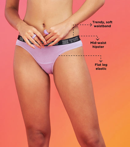 Enamor XO Mid-Rise Lilac Solid Bikini Panty - Millie