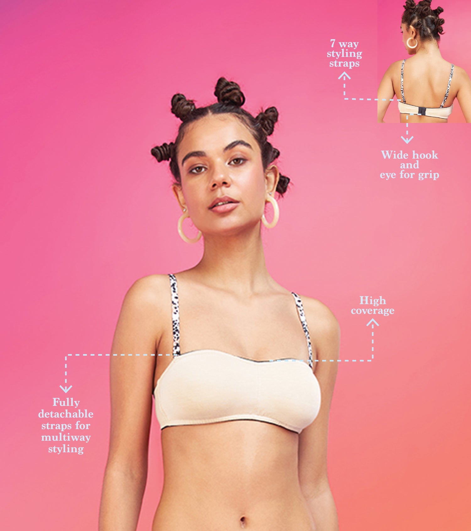 Enamor XO Toasted Almond Non-Wired Non Padded Multiway Bra - Nella