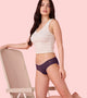 Enamor PB40 Innovations Invisi, All Day Comfort, Low Waist Bikini Panty for Women - No Visible Panty Lines, Sweat wicking, Free Cut, Regular Coverage -  Pack of 1 (Grape Wine)