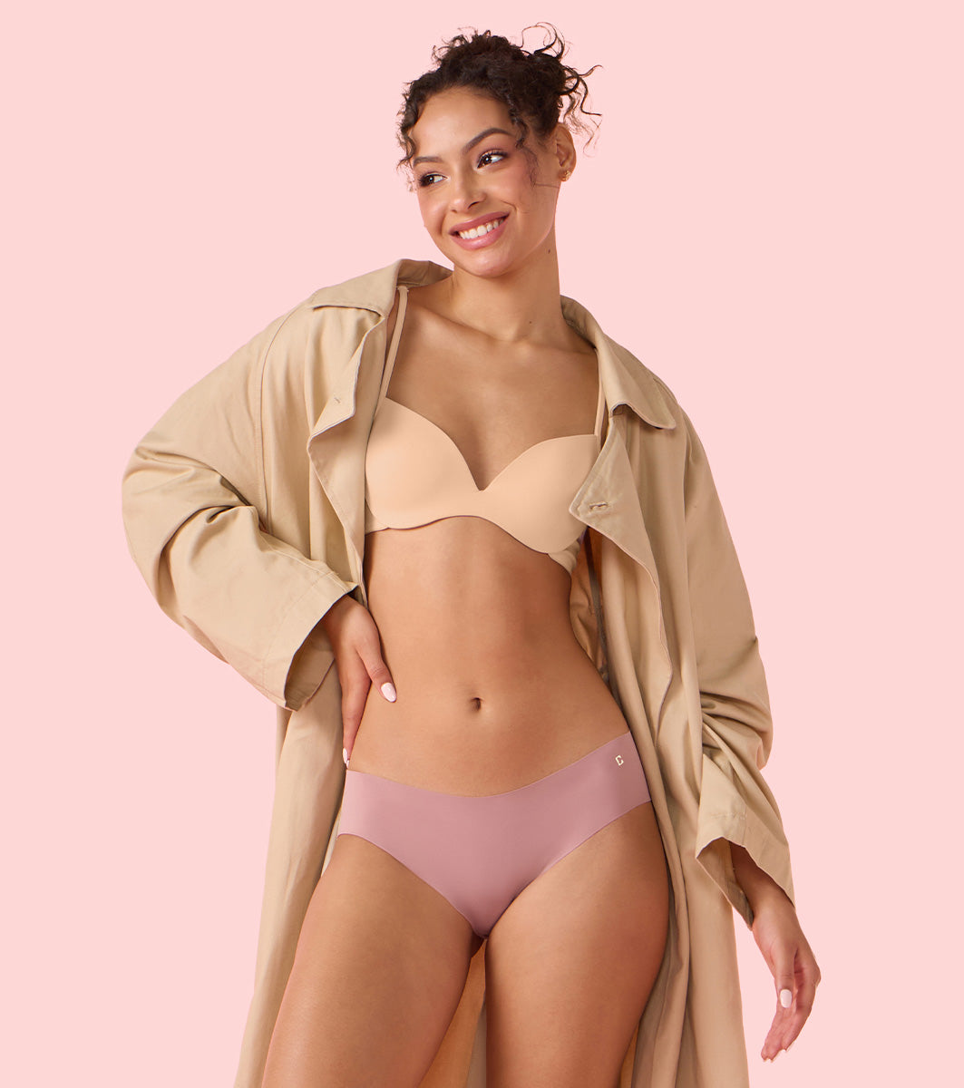 Enamor Innovations Invisi, All Day Comfort, Low Waist Bikini Panty for Women - Free Cut, Regular Coverage - PB40 (Nostalgia Rose)