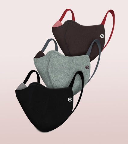 REVERSIBLE MASK : 4-Layer Safety Mask With Cotton | >95% Protection | Adult Mask - Pack of 3