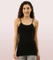 Enamor Sleeveless Scoop Neck Regular Length Camisole For Women - Slim Fit, Soft Stretch Cotton - E003 (Black)