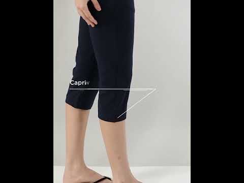 Enamor E018 Mid-Rise Straight Leg Women Black Capri - Buy Enamor