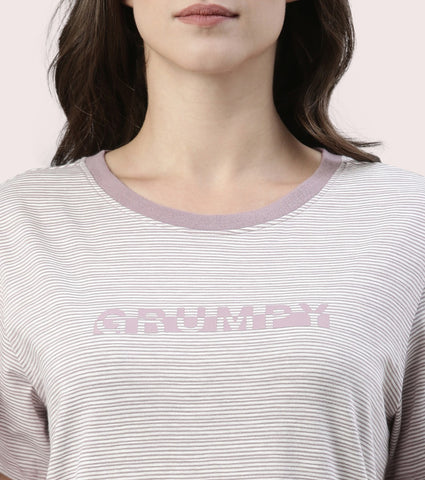 Basic Dress | Cotton Slounge Mini Dress With Chest Graphic