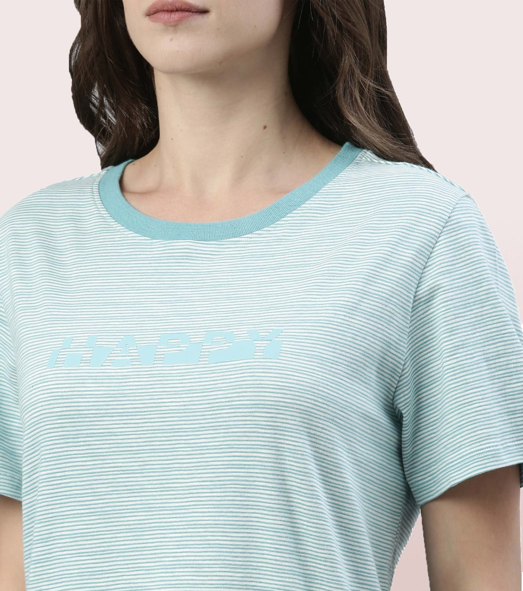Basic Dress | Cotton Slounge Mini Dress With Chest Graphic