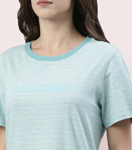 Basic Dress | Cotton Slounge Mini Dress With Chest Graphic