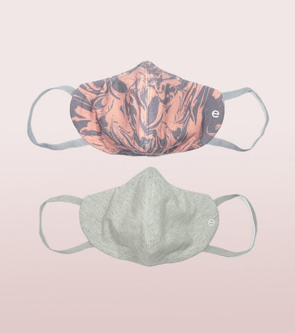REVERSIBLE MASK : 4-Layer Safety Mask With Cotton | >95% Protection | Adult Mask - Pack of 3