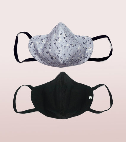 REVERSIBLE MASK : 4-Layer Safety Mask With Cotton | >95% Protection | Adult Mask - Pack of 3