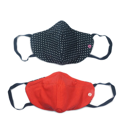 REVERSIBLE MASK : 4-Layer Safety Mask With Cotton | >95% Protection | Adult Mask - Pack of 3