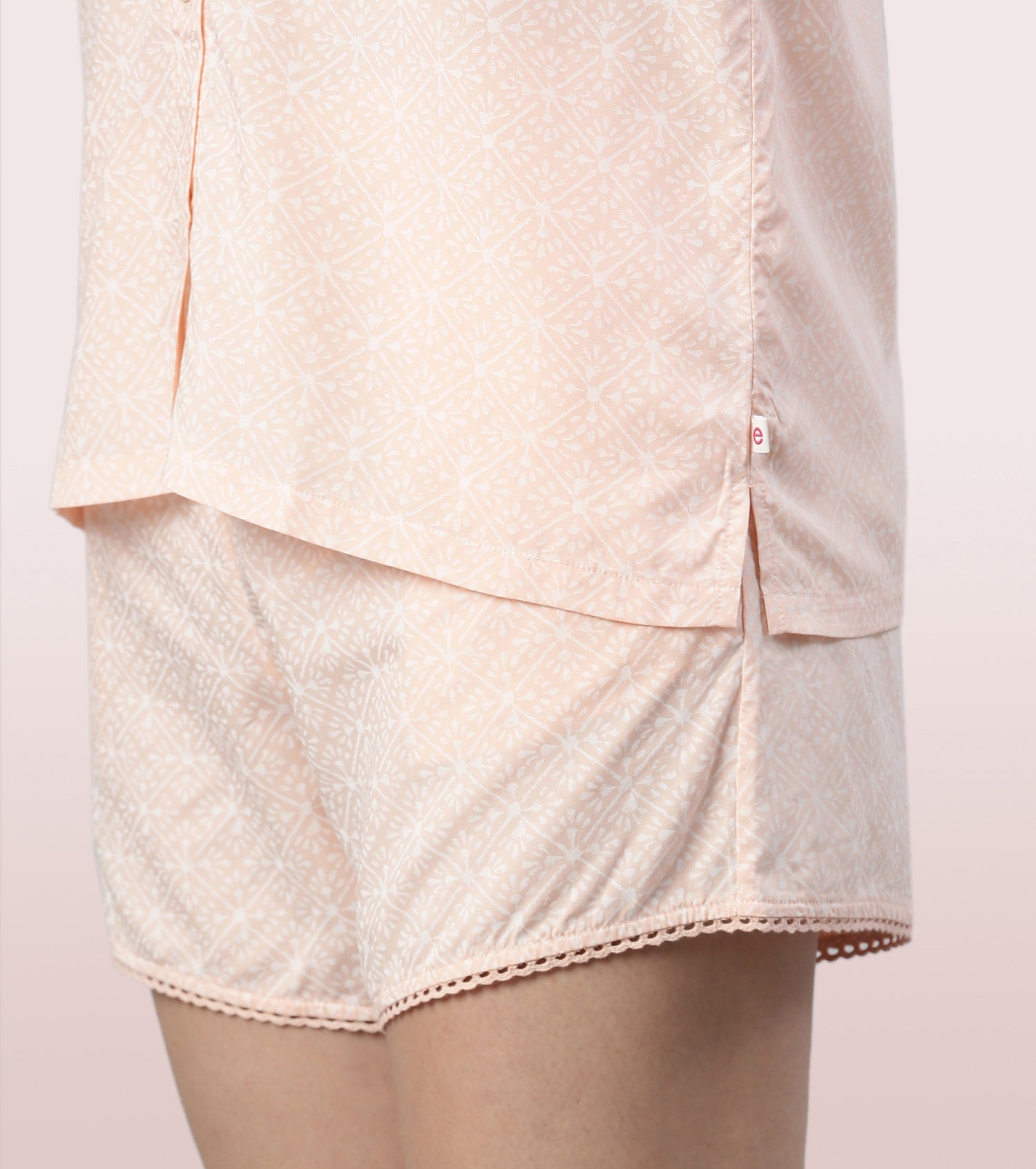 Slounge Shorts Set | Modal Woven Printed Shirt And Shorts Set - EC13