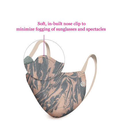 REVERSIBLE MASK : 4-Layer Safety Mask With Cotton | >95% Protection | Adult Mask - Pack of 3