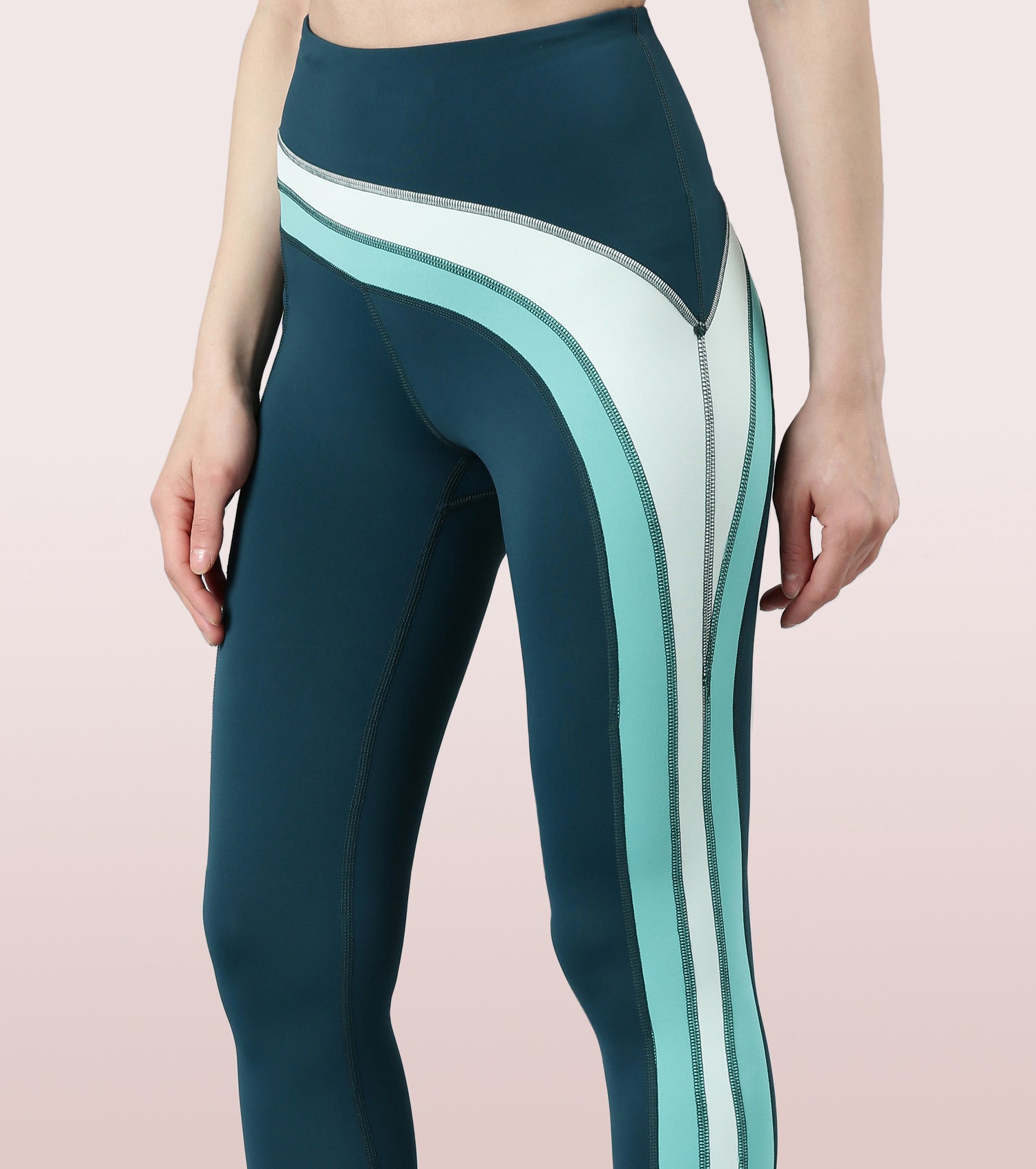 Active Solo Legging | Dry Fit High Waist Activewear Leggings - Dark  Chocolate Solo Stripe / 2XL