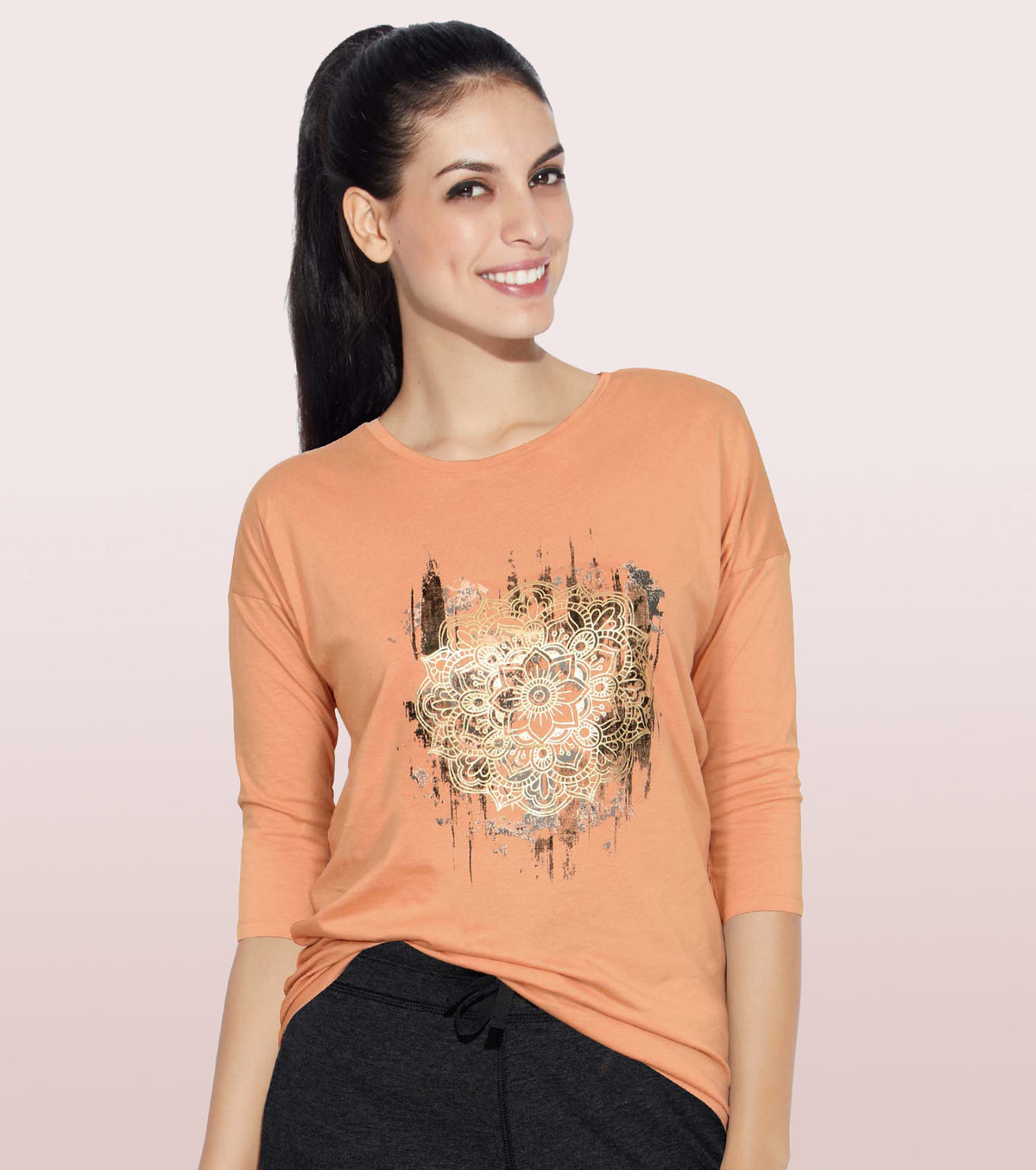 Essentials Cotton 3/4 Sleeve Lounge Tee