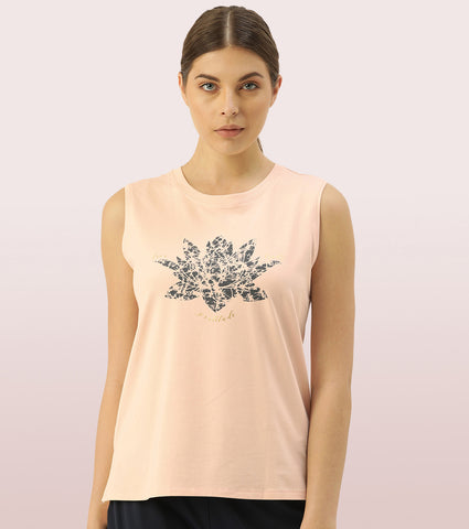 Stay Cool Tank | Crew Neck Anti-odour Stretch Cotton Muscle Tank With Graphic Print