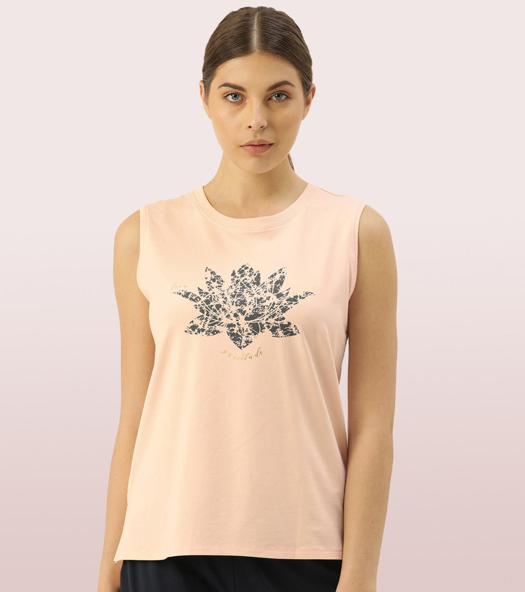 Stay Cool Tank | Crew Neck Anti-odour Stretch Cotton Muscle Tank With Graphic Print