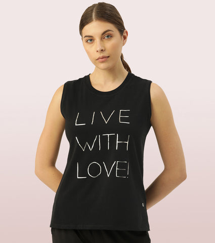 Stay Cool Tank | Crew Neck Anti-odour Stretch Cotton Muscle Tank With Graphic Print