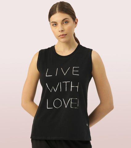 Stay Cool Tank | Crew Neck Anti-odour Stretch Cotton Muscle Tank With Graphic Print