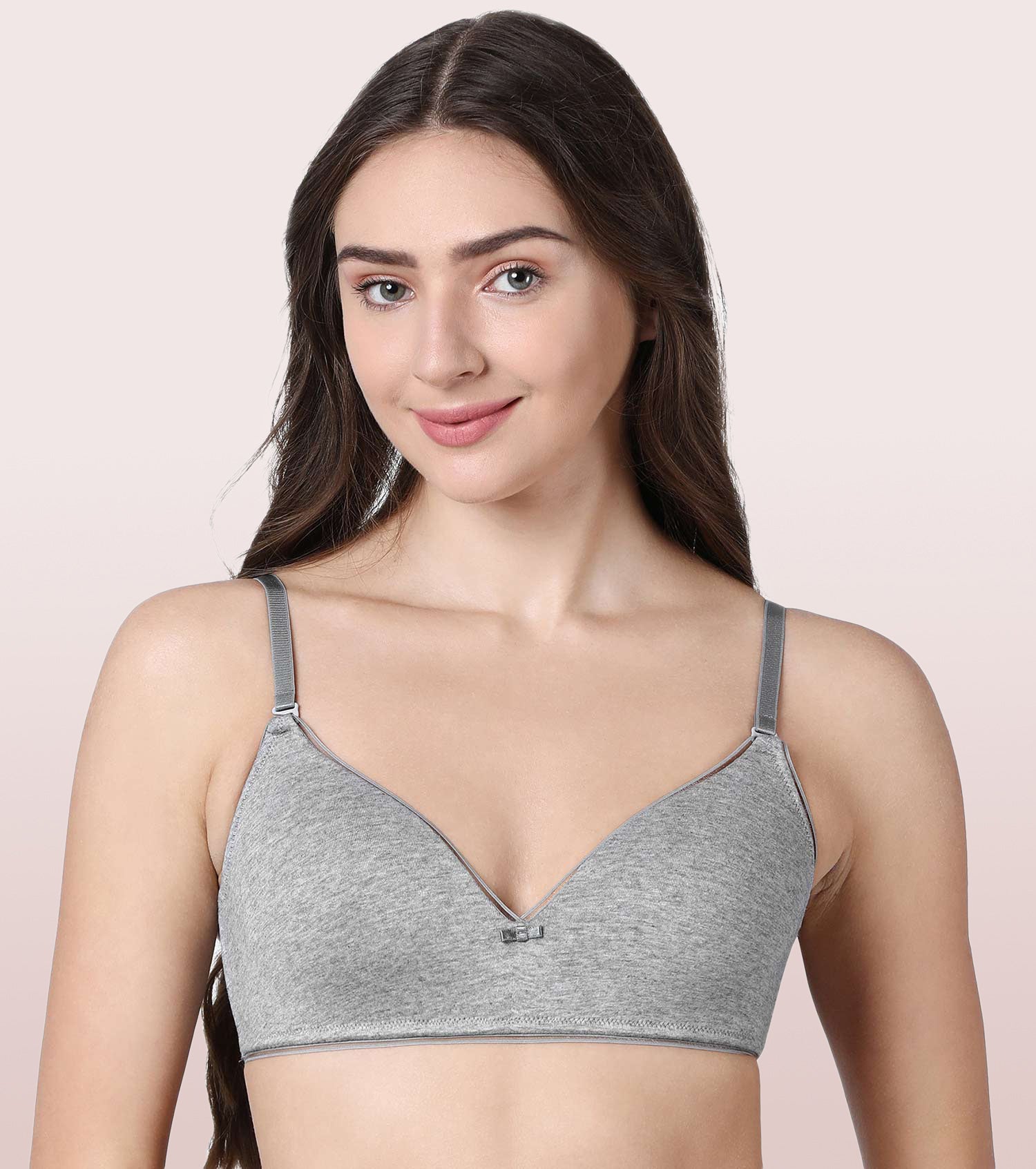 Lightweight V-Neck Cotton T-shirt Bra