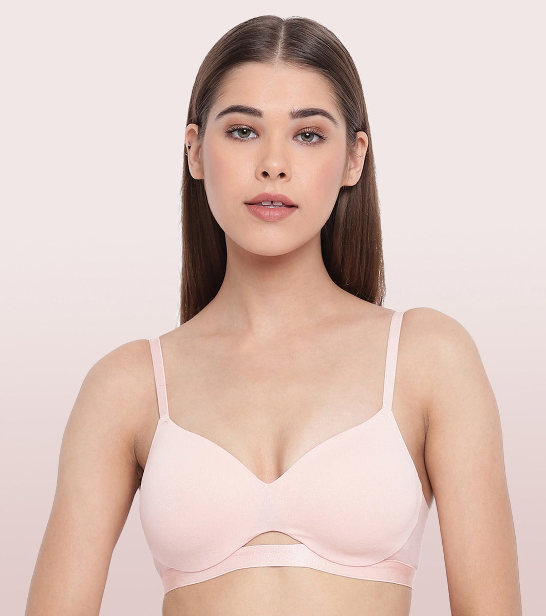 Buy Enamor Padded Wired Full Coverage T-Shirt Bra - Ink Grey at Rs.1399  online