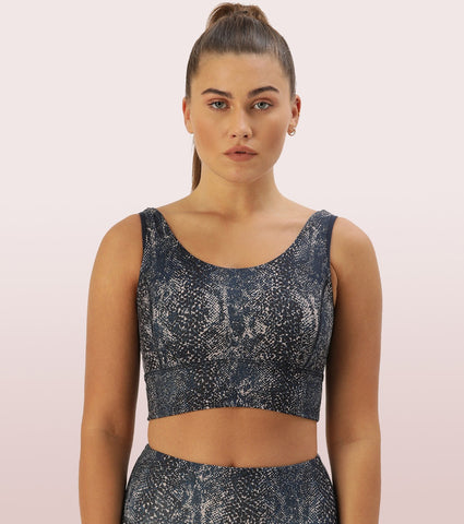 Long Line Sports Bra | Scoop Neck Long Line High Impact Dry Fit Sports Bra