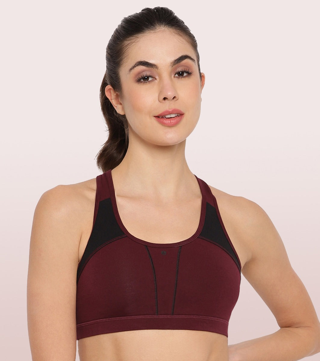 Racer Back Medium Impact Sports Bra with Removable Pads – Enamor